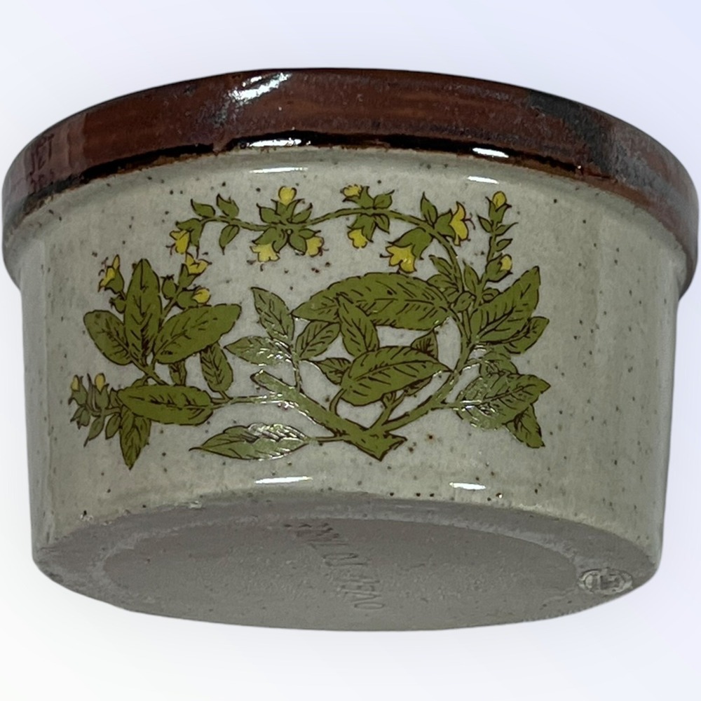 Vintage Takahasi speckled stoneware Floral Ramekin  small bowl wildflowers Mid‎